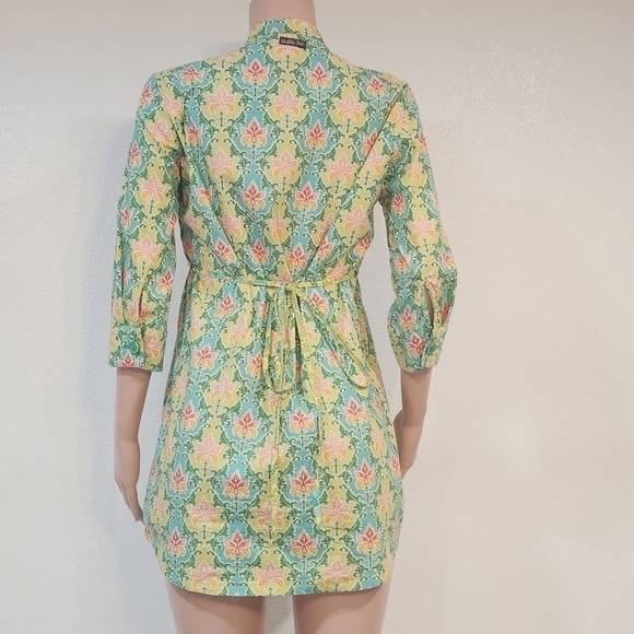 MATILDA Jane Tunic Blouse Button Front Top Green Acres Size M - Picture 6 of 12